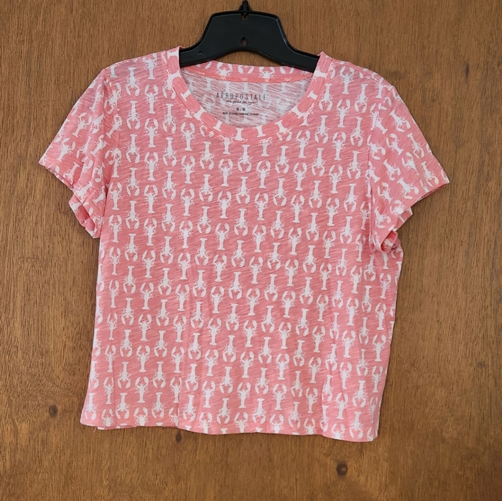 Aeropostale shirt size medium color pink and white